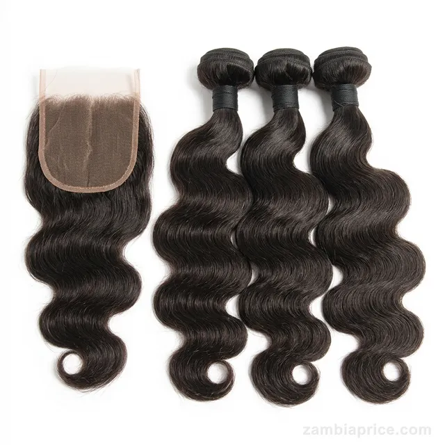 Brazilian Virgin Hair Bundles with 4x4 Closure