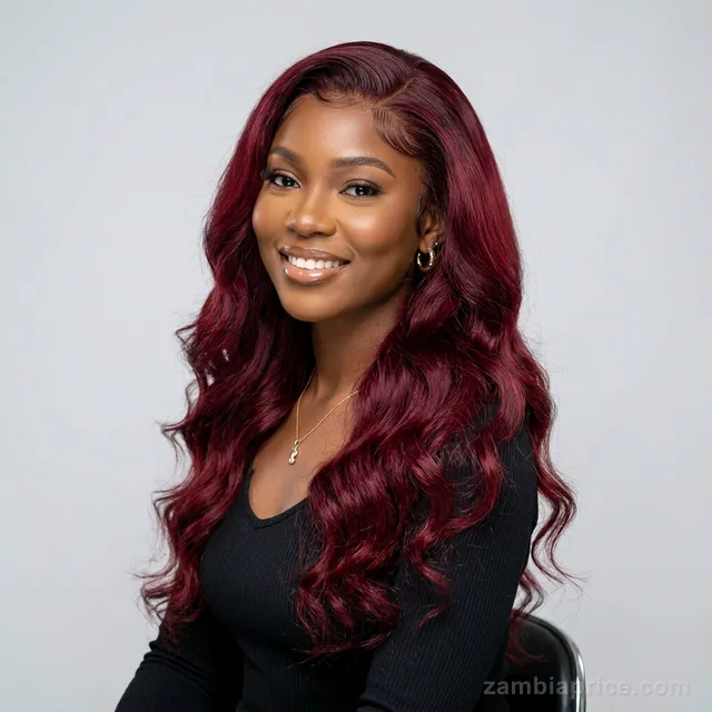 22" Burgundy Body Wave (13x4 HD Frontal)